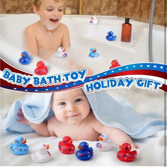 Set of 4 Patriotic Rubber Ducks new - Picture 5 of 7